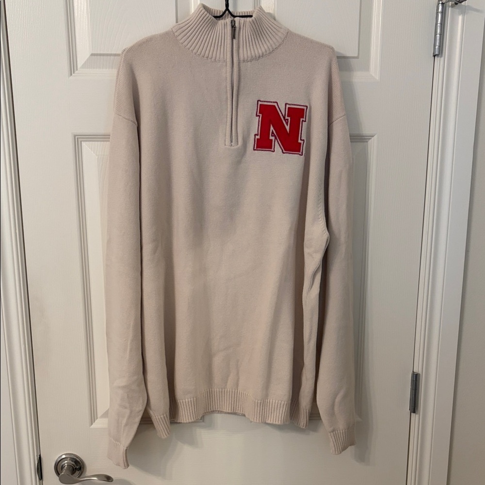 Nebraska Men's Half-Zip Sweater - Picture 3 of 4